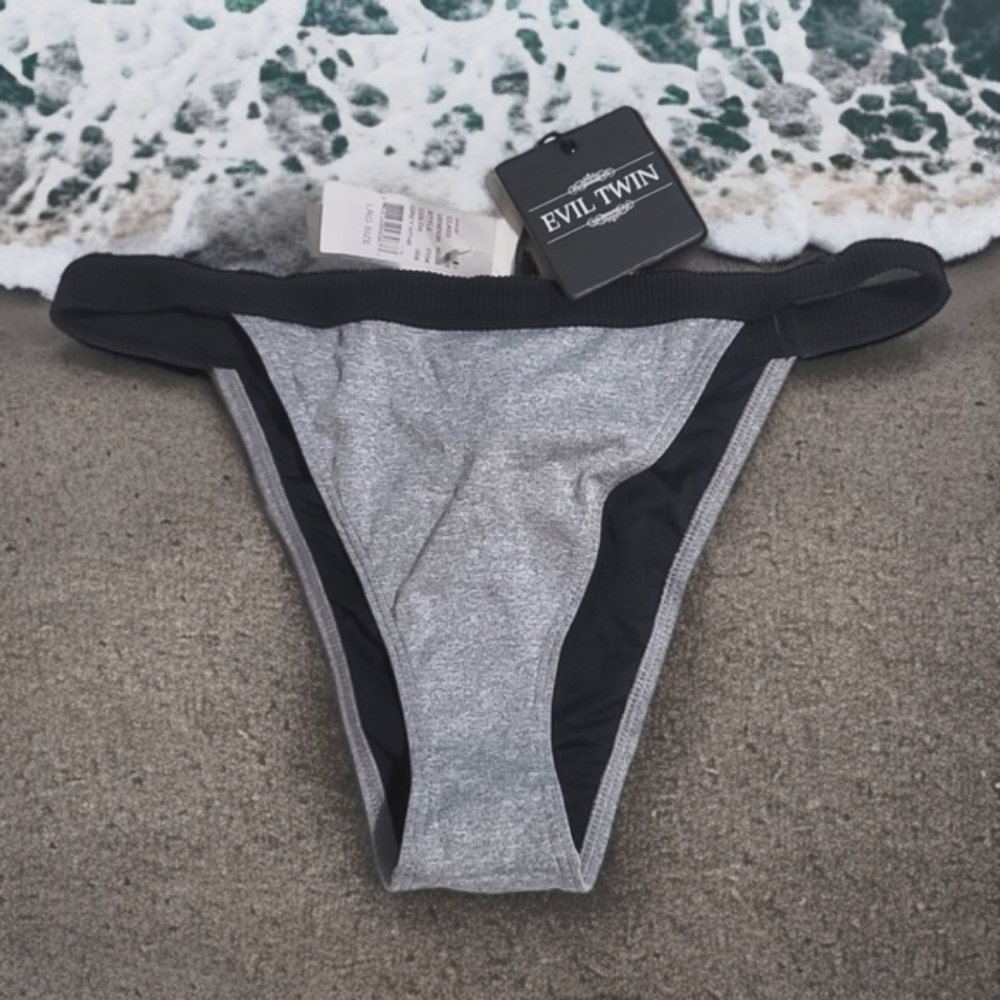 💥NEW💥 EVIL TWIN - Large Gray & Black Bikini Bottom